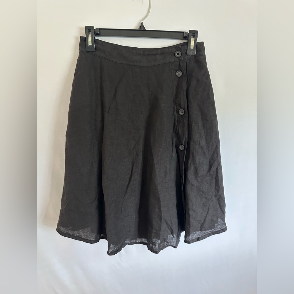 TANDEM Made In Italy Skirt Linen Black Size 34